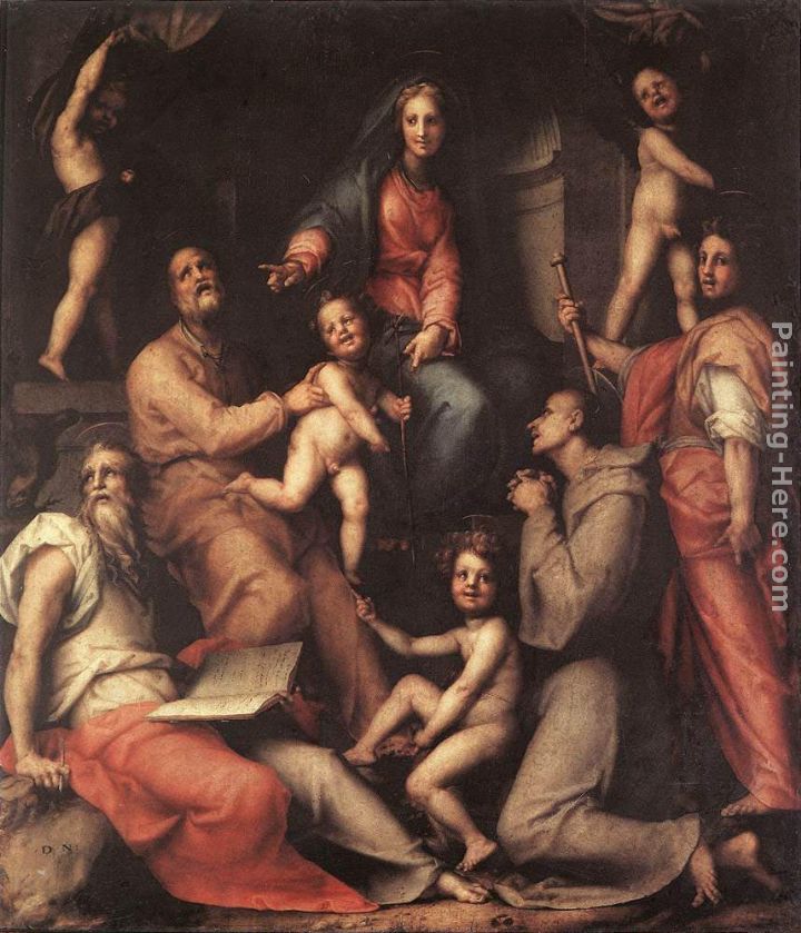 Madonna and Child with Saints painting - Jacopo Pontormo Madonna and Child with Saints art painting